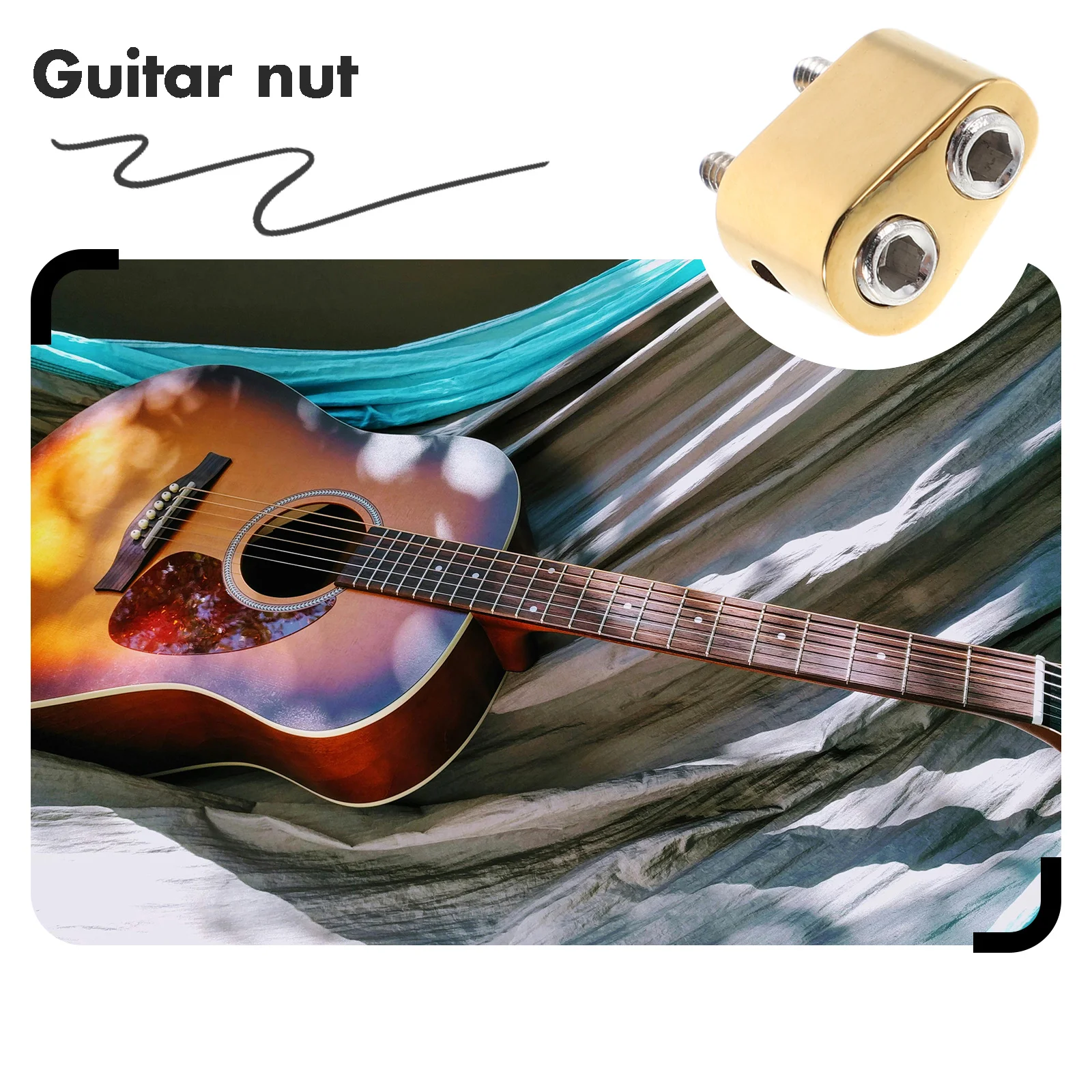 1 Set Headless Bass Bridge String Locks Goldene E-Bass String Sicherungsmutter Unabhängiges Design Robuste Struktur für Stabile