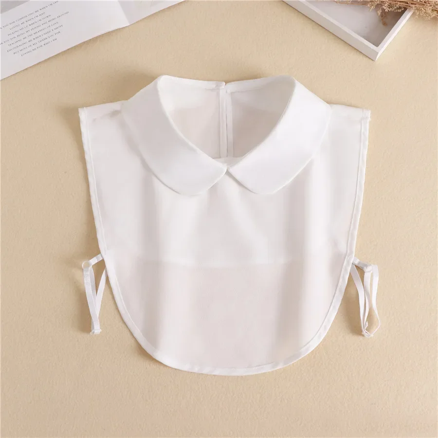 Women White Fake Collars Adult Detachable Lapel Shirt False Collar Fashion Solid Color Blouse Neckwear Clothing Accessories