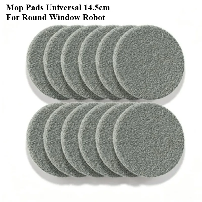6 -36PCS For Round Window Robot Vacuum Cleaner Universal 14.5cm Microfiber Mop Rag Reusable Dust Cleaning Towel Replacement Pads