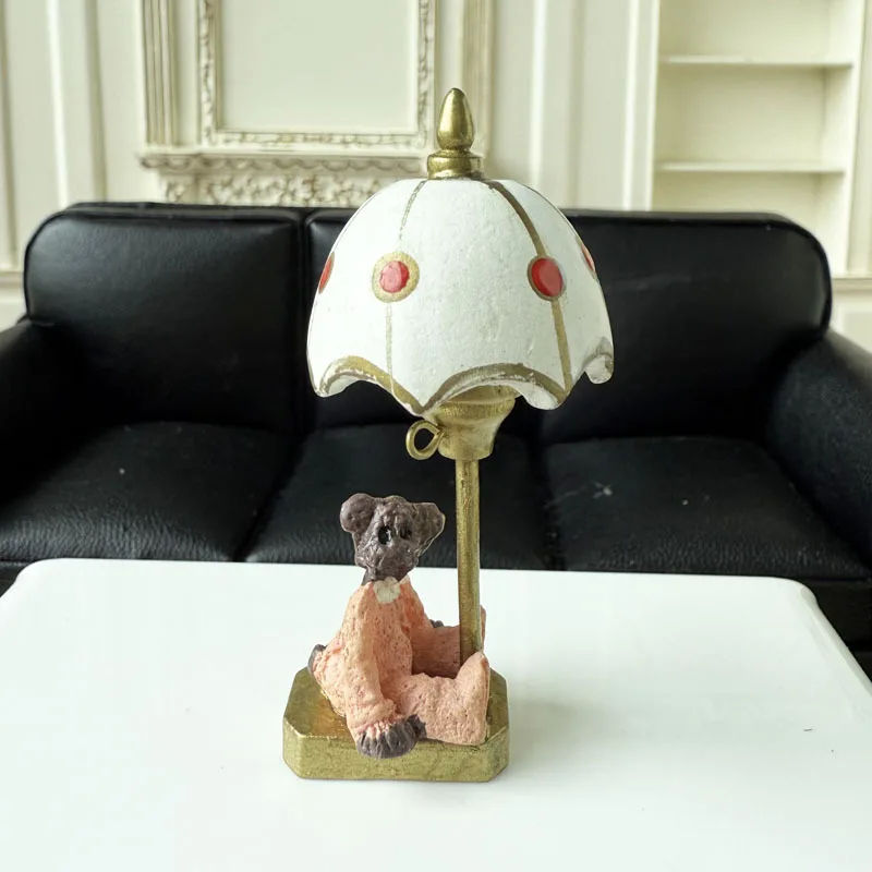 1pc 1:12 Dollhouse Miniature Bedside Lamp Simulated Model Playhouse Living Room Bedroom Scene Decoration Ornament Mini Lamp