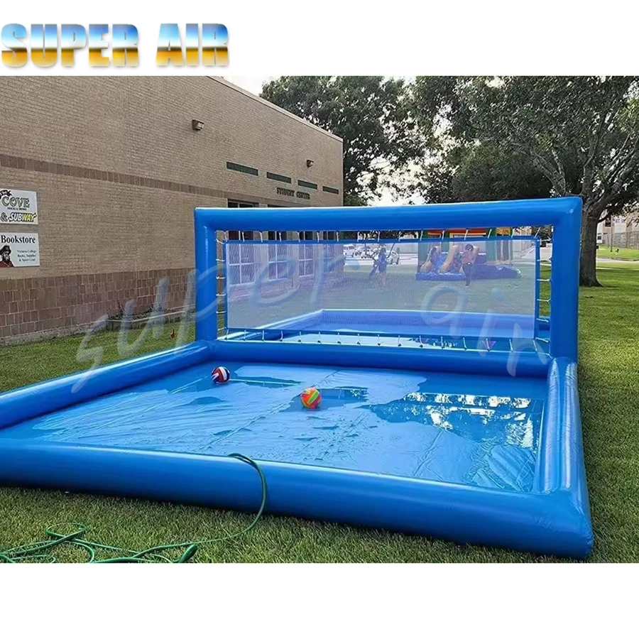 Customization grade PVC commercial inflatable volleyball court outdoor volleyball pool, beach water volleyball field