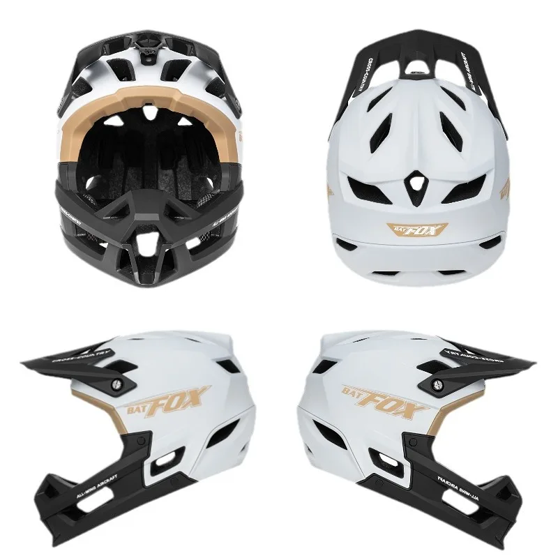 Batfox rosto cheio adulto sujeira aventura mountain ciclismo capacete luz bicicleta bmx extremo bmx mx downhill fora de estrada casco