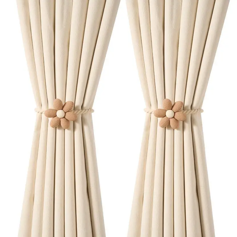 1Pcs Door Curtain Holdback Flower Magnetic Window Curtain Buckle Curtain Rope Bundle For Bedroom Living Room Home Decor