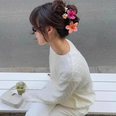해변 휴가 스타일 에그 플라워 헤어 클립, 하프 타이 헤어 클립, 기질 상어 클립 머리띠 Best5 해변 휴가 스타일 에그 플라워 헤어 클립, 하프 타이 헤어 클립, 기질 상어 클립 머리띠 Best5
