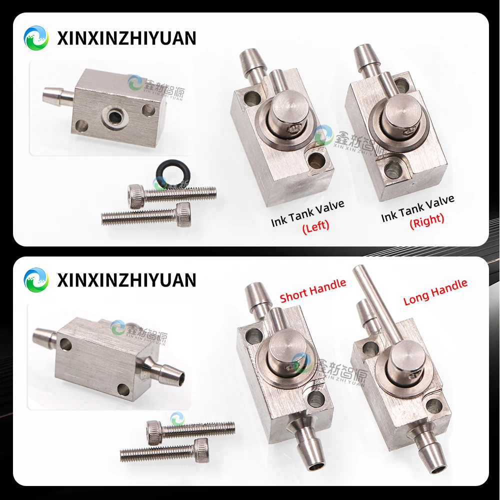 Inkjet Printer Metal Sub Tank Valve for Ink Cartridge Manual Stainless Steel Valve Switch