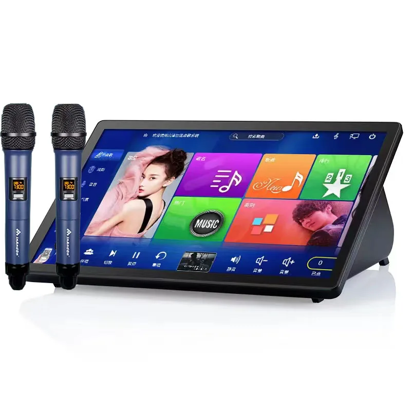 InAndOn 5in1 96T 4TB Hard Drive All-in-One Karaoke System 2 Wireless Microphones 15.6