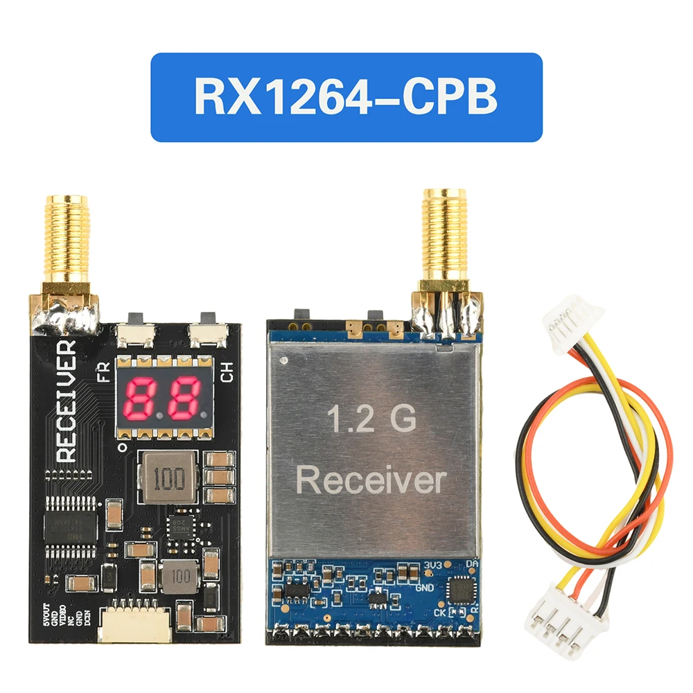 1080 ~ 2200MHz RX1264-CPB Modul Transmisi Gambar FPV Nirkabel 1.2G 64CH FM Analog Sensor Transmisi Audio dan Video Nirkabel