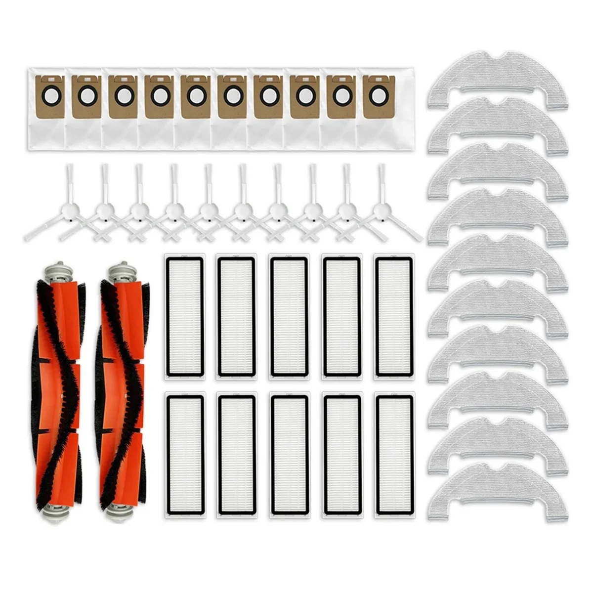 Untuk Dreame D10 Plus RLS3D, Z10 Pro, L10 Plus Robot vakum pengganti bagian sikat Hepa Filter bantalan pel kantong debu