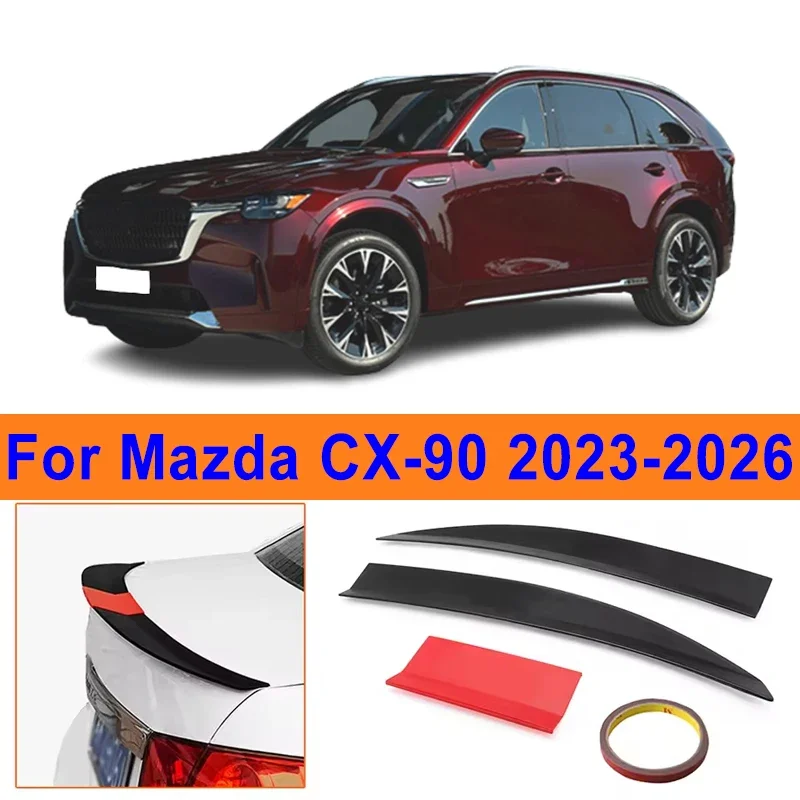 

For Mazda CX-90 2023-2026 3-Section ABS Rear Trunk Spoiler 115-125cm Adjustable Sports Decor Top Wing Car Exterior Parts