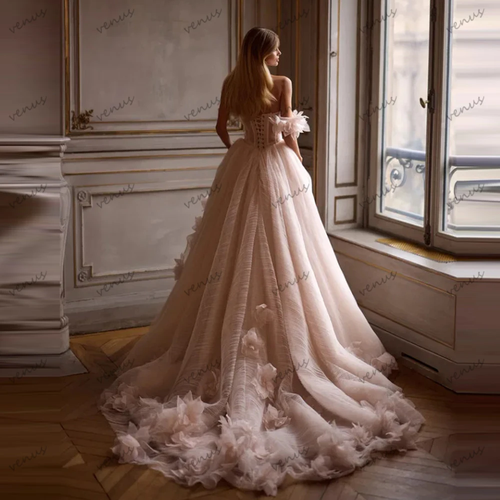 Graceful Wedding Dresses A Line Charming Bridal Gowns Sexy Strapless Robes For Formal Party Modern Vestidos De Novia Customized