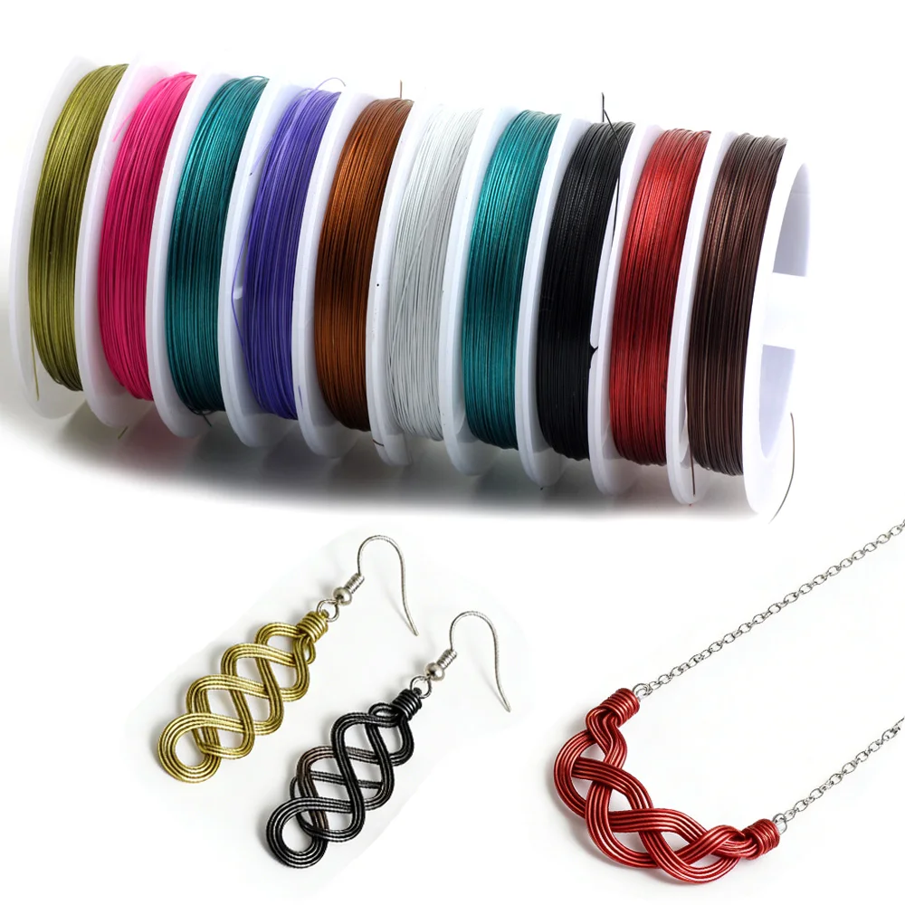 OlingArt 1Roll/Lot 50m*0.45mm Enameled Tiger Tail Wire Ropes DIY Jewelry Making Accessories Line Multiple Colour