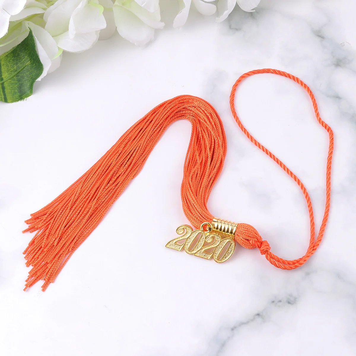 

6pcs 2020 Graduation Tassel Doctor Hat Decor Academic Ceremony Orange Tassel For Graduate Keepsake Keychain Bookmark Bag