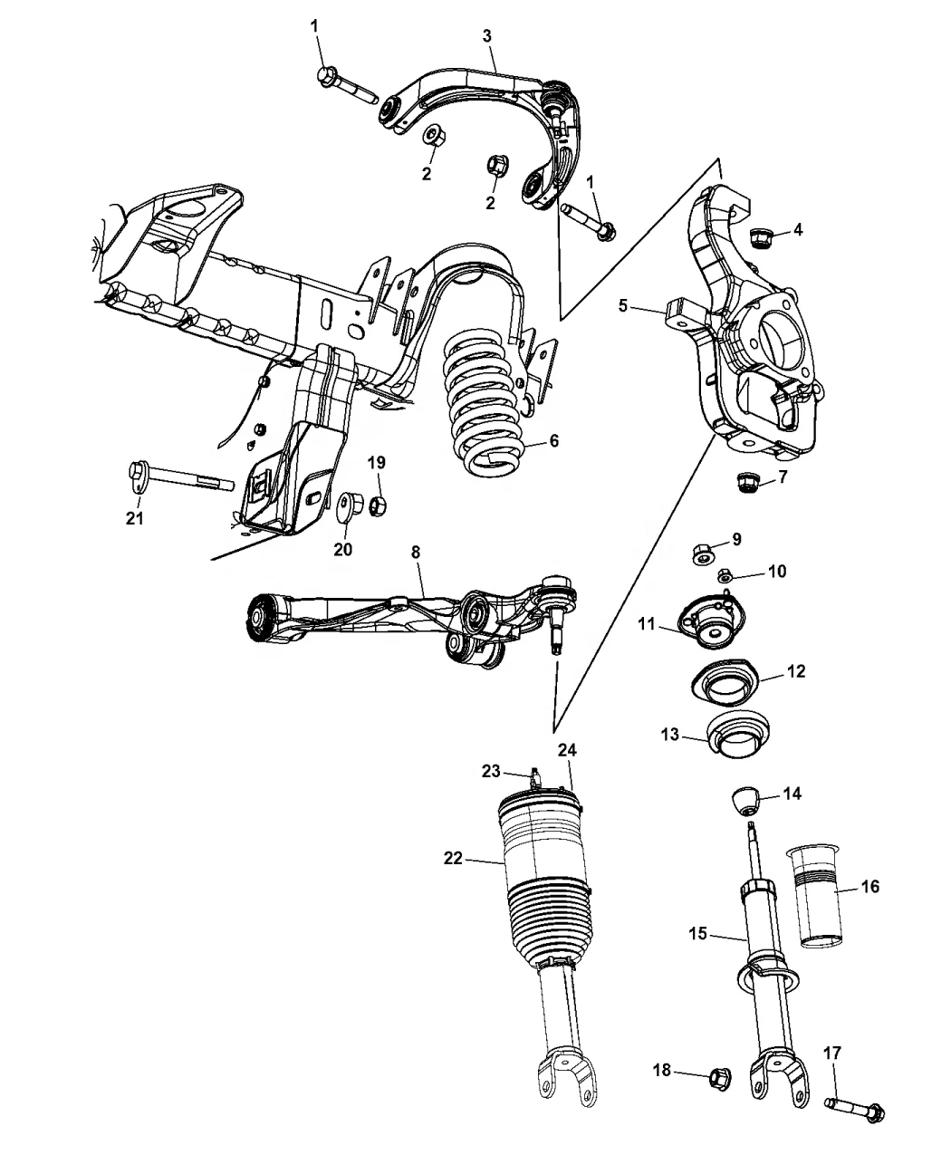 Auto Part Airmatic Suspension Strut Shock Absorbers  Front Air Suspension Shock for  Ram 1500  OEM 68232282AF 68232283AF