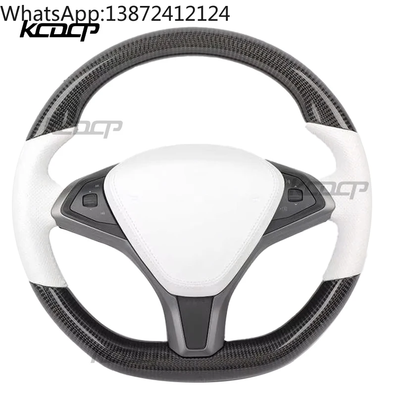 

Custom Alcantara Carbon Fiber Steering Wheel Fit for Tesla Model X S Racing Steering Wheel Convertible