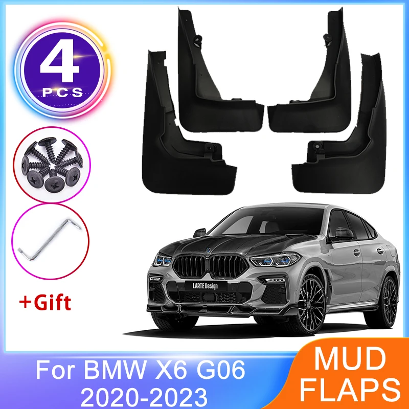 4pcs Mudguards for BMW X6 G06 2020 2021 2022 2023 Front Rear Mudflaps Mud Flaps Splash Guards Fender Wheel Protector Car Styline