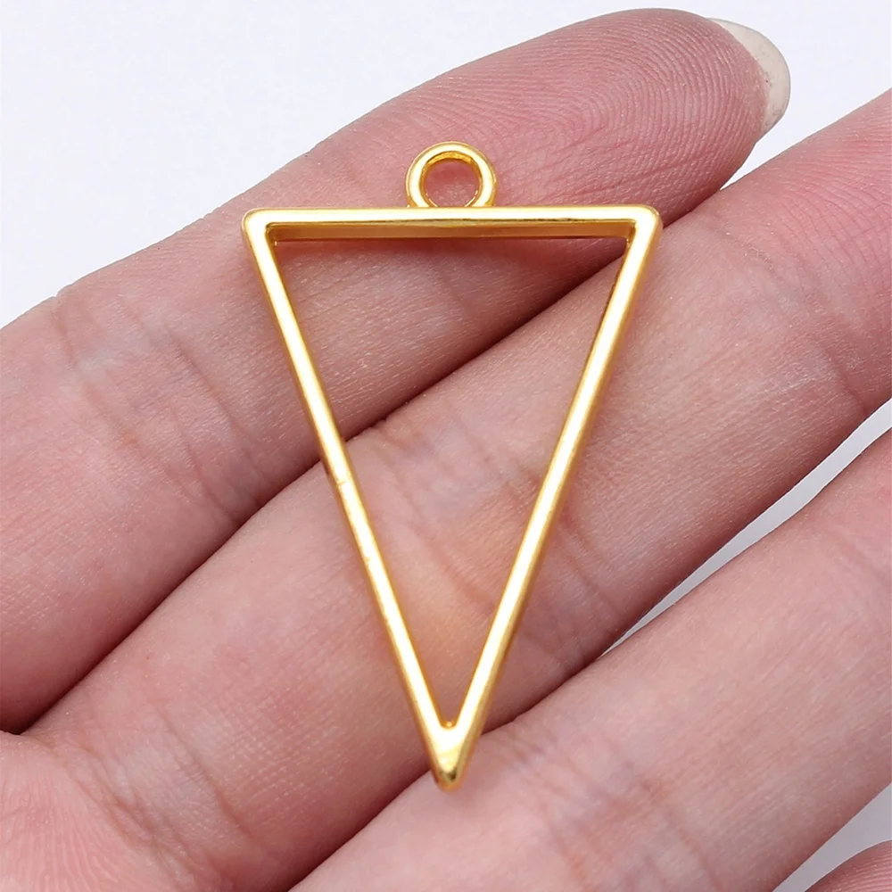 

Jewellery Making Supplies Hollow Geometric Glue Frame Series Inverted Triangle Frame Crafts Components 10pcs