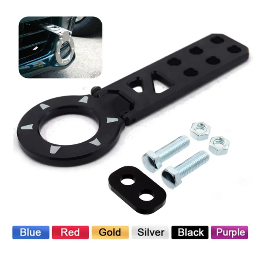 

Vms Vehicle Accessories Racing Front Tow Hooks Car Aluminum Adjustable Folding Auto Trailer Ring 6 Colors For Most Honda Acura