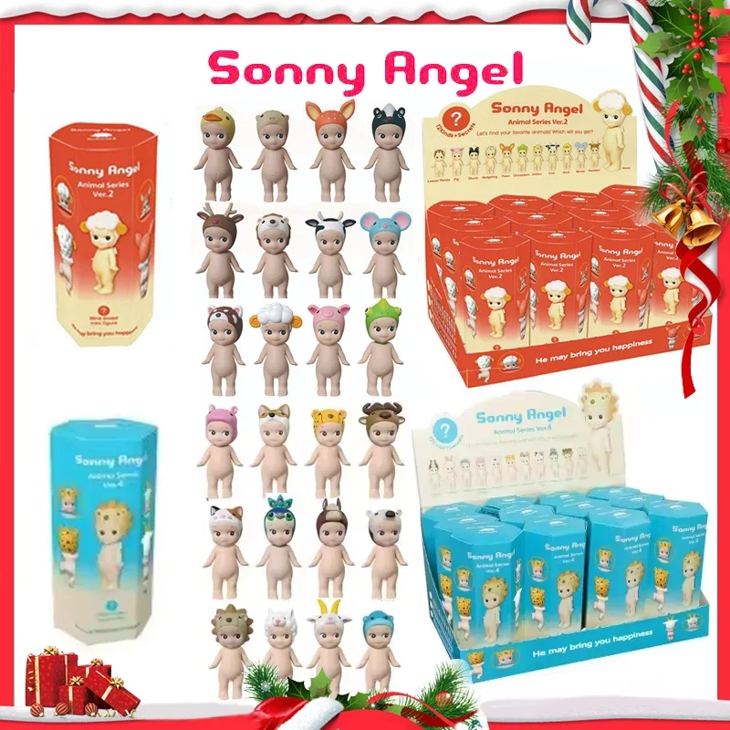 Sonny Angel 3, 4 Generations of Animal Angels Blind Box Angel Cute Cartoon Anime Figure Model Christmas Christmas Gift Toys