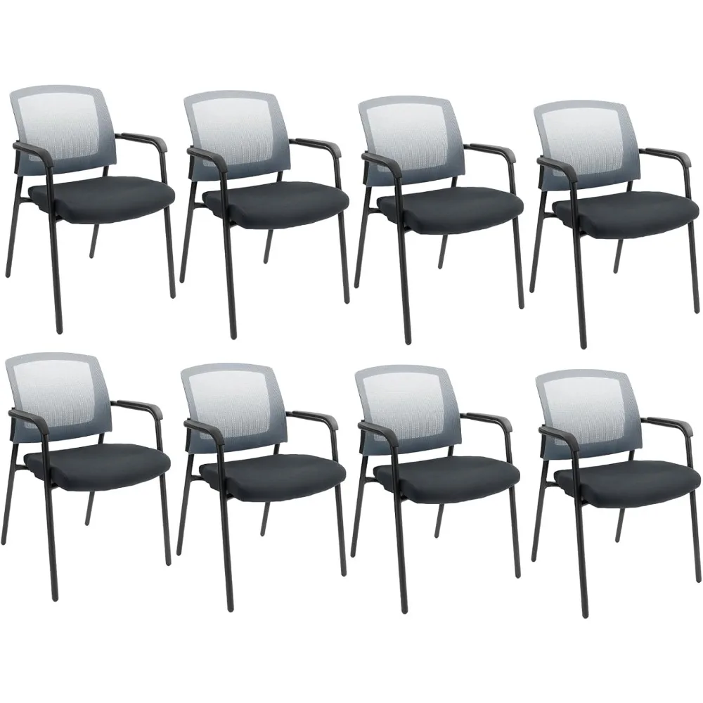 

Grey Stacking Chairs Stackable Waiting Room Chairs with Armrest,Mesh Office Reception Guest Chair for Home Desk Conference Lobby