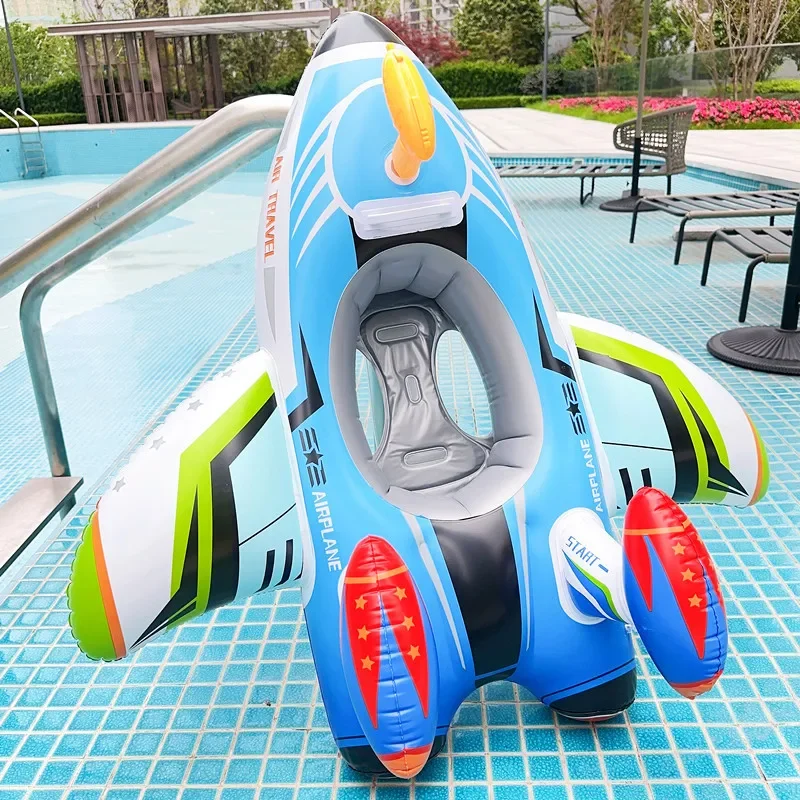 Inflatable Aircraft Swim Ring Tube Toy Baby Swimming Ring Seat for Kid Swim Circle Float Swim Pool Water Fun Toy for Children