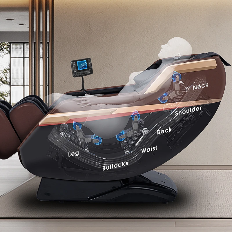 Advanced Commercial Massage Chair Full Body Airbag Electric Zero Gravity 4D Coin Operated Bluetooth Voice Control