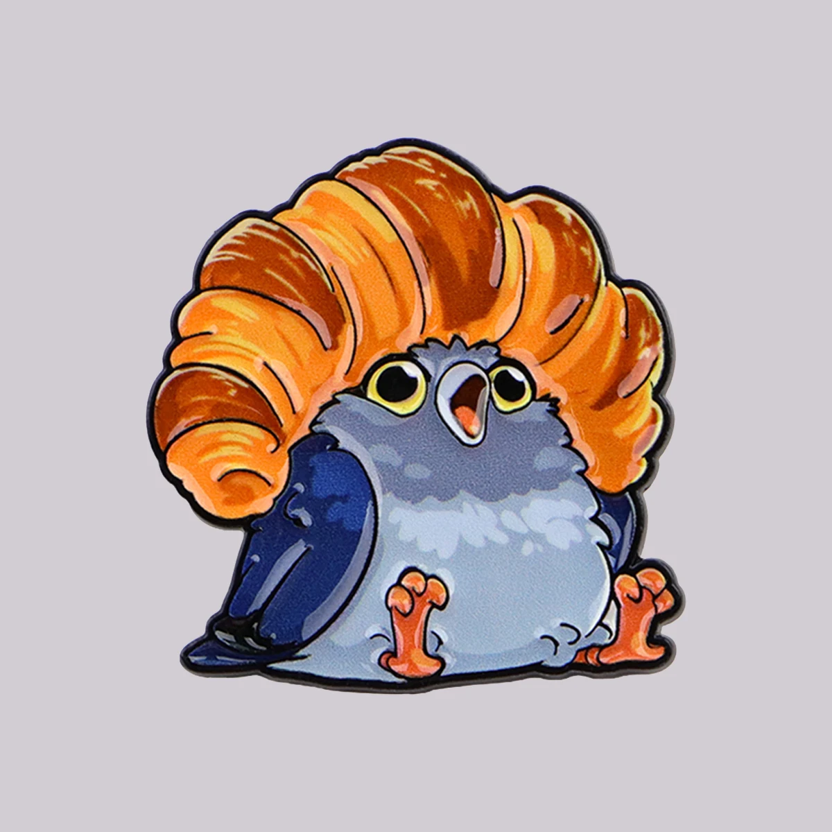 French Croissant Pigeon Enamel Pin Bread Brooch Pines Lapel Pins Badge on Backpack Clothing Accessories Funny Jewelry Gifts