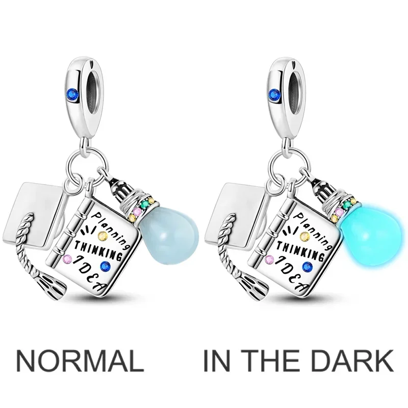 Happy 2024 Graduation Season Charms Bead 925 Silver Owl Bachelor Cap Dangle Fit Original  Bracelet Jewelry Classmate Gift