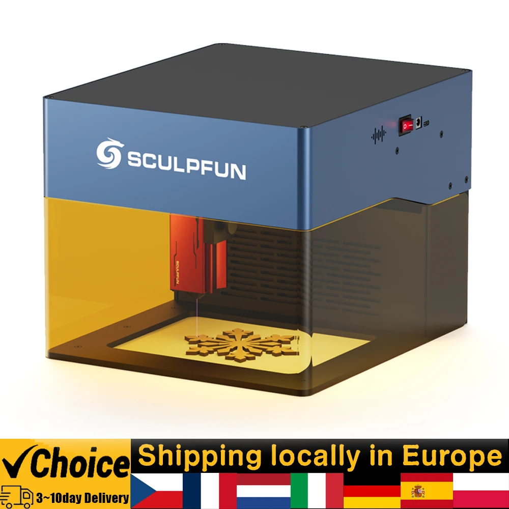 Sculpfun iCube Pro 5W Laser Engraver Portable Laser BT Engraving Machine w/ Smoke Filter Temperature 130x130mm Area Type-C