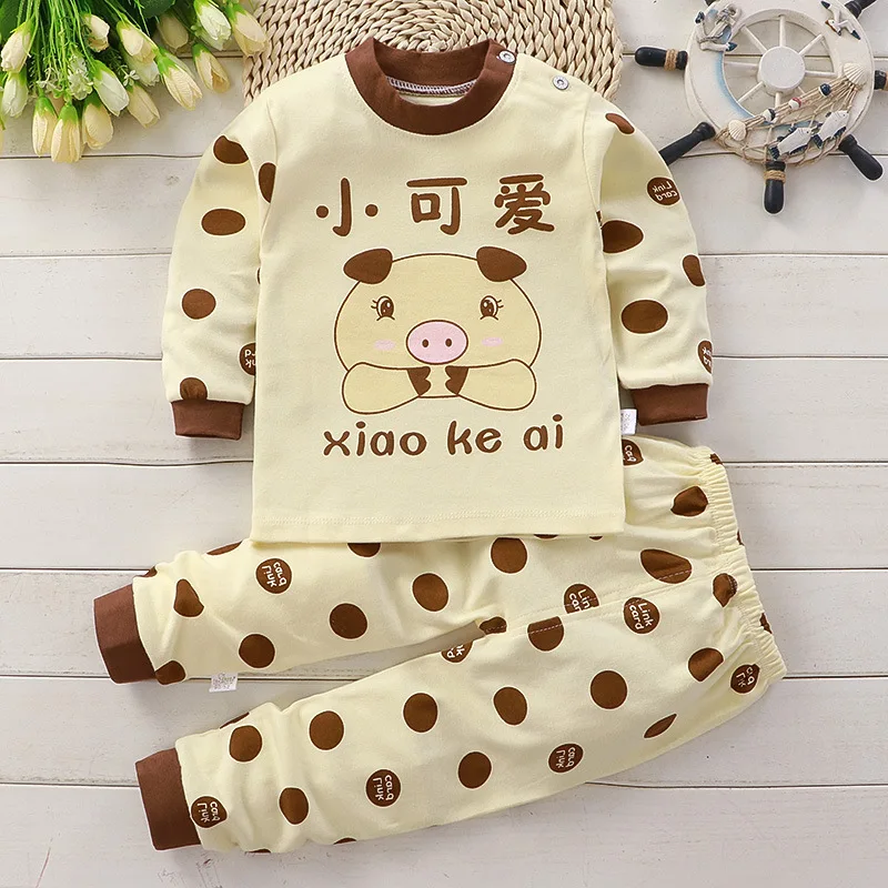 Autumn Sleepwear Pajamas For Girls Boys Long Sleeve Tops+Pants Suits Fashion Home Clothing Baby Kid Sleep Costume