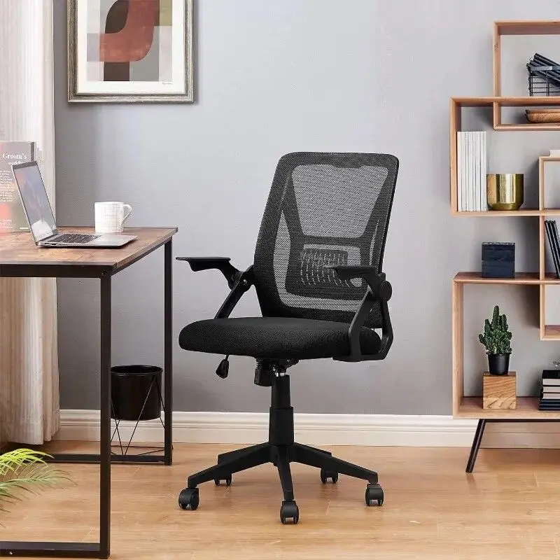 Mid-Back Swivel Ergonomic Office Chair with Adjustable Arms Mesh Lumbar Support for Computer Task Work