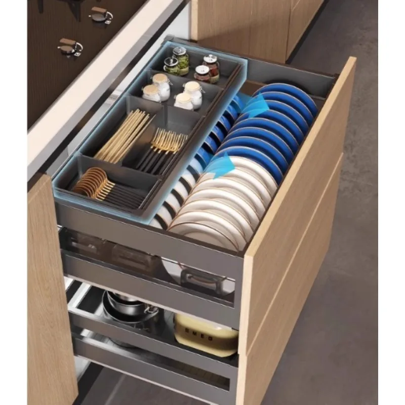 Cabinet Kitchen Basket Double Drawer Kitchen Drawer Basket