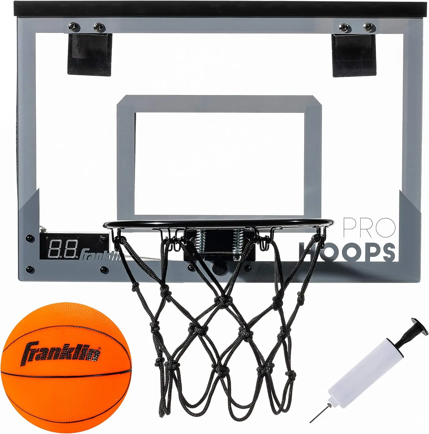 

Indoor LED Basketball Hoop with Steel Rim, Includes Ball and Pump, Light-Up Backboard for Fun Games