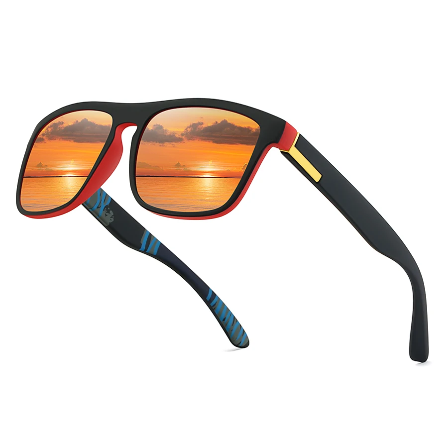 Classic Vintage Colorful stripe design Sunglasses Men Women Fashion Designer Square Driving Fishing leisure Vacation Sun Glasses