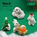 6 piezas Conejo Navideño-T07
