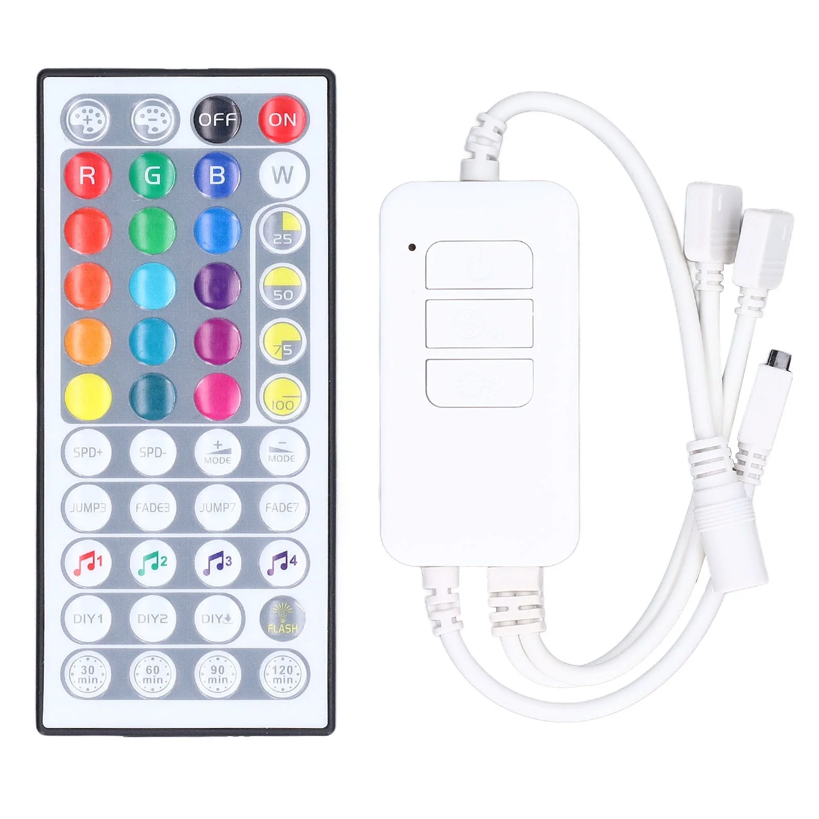 LED Strip Light Controller 44 Key 3 Buttons RGB Dual Mode Timing Function WIFI Light Controller DC5V to 24V