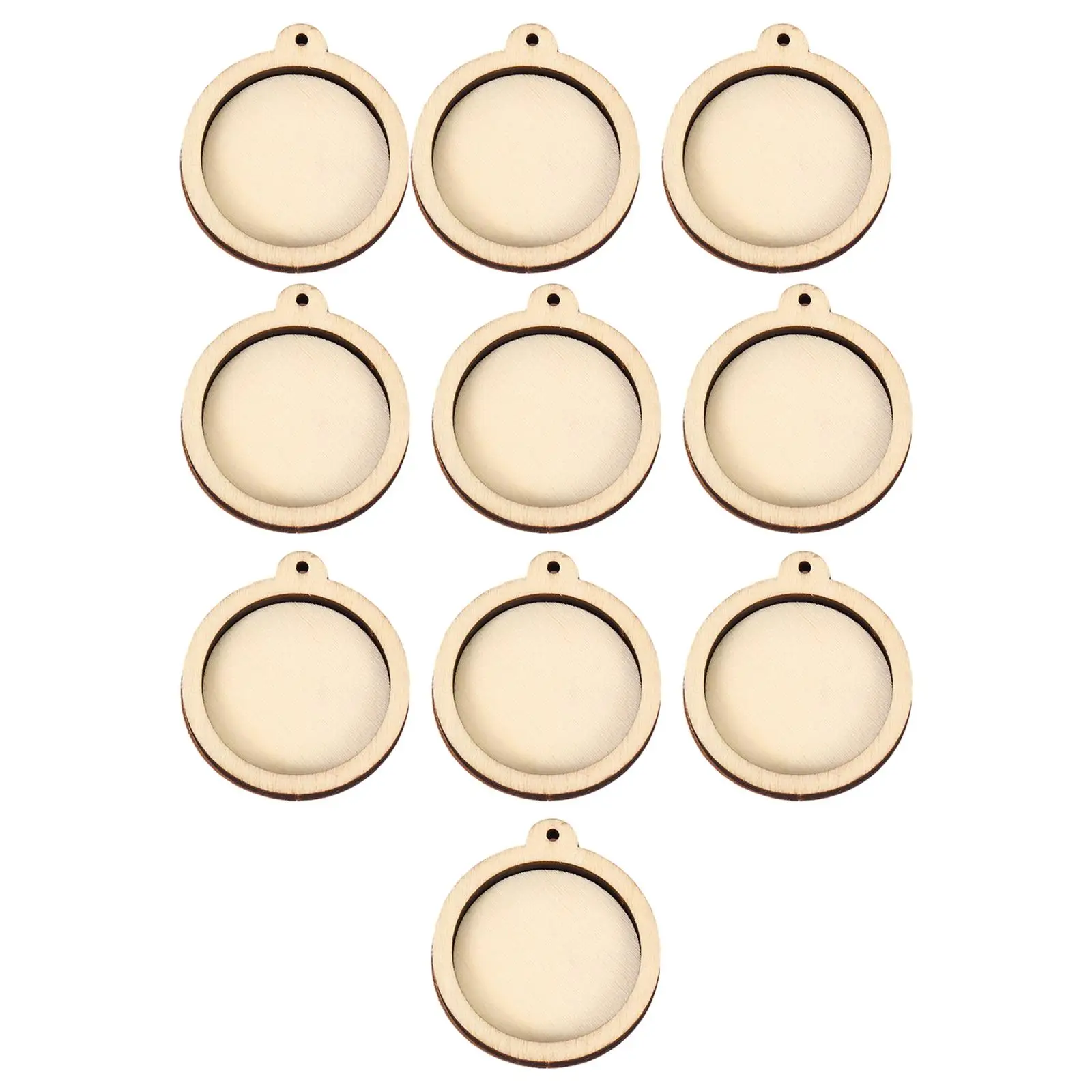 10 Pieces Mini Embroidery Hoops Embroidery Frames Wood Display Frame for Charm Pendants Hanging Ornament Handy Sewing