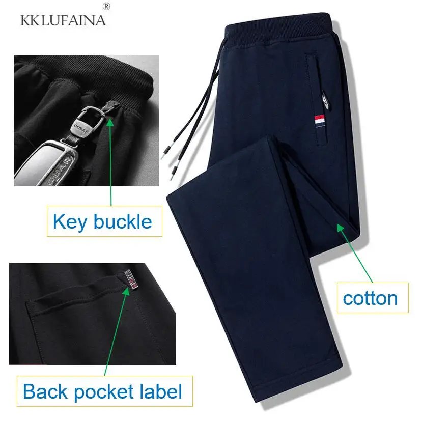 Autumn Pants Men Fitness Sportswear Tracksuit Elastic Waist Sweatpants Cotton Trousers Loose Gyms Jogger Track Pants Mens M- 8XL - Image 2