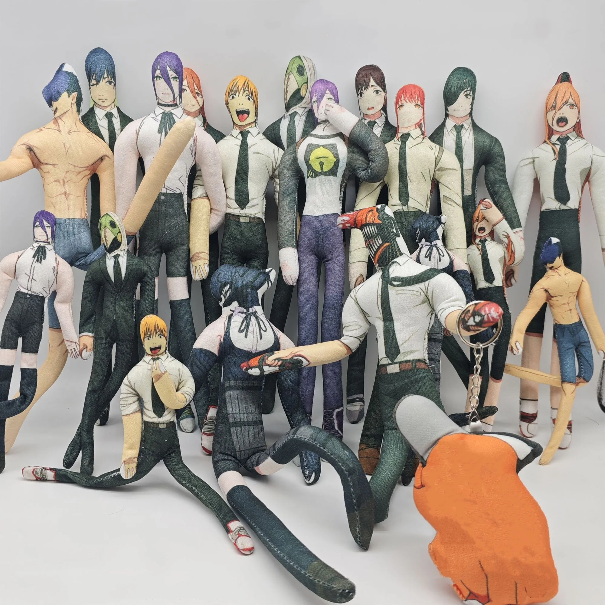No White Edge Plush Doll 28cm Denji Reze Makima Himeno Angel Devil Abstract Dried Rat Built-in Skeleton Poseable