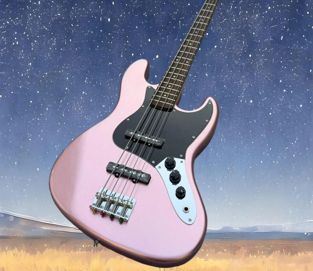 

Новая бас-гитара 2026 года, цвет металлик-пурпурный, корпус из дерева эльдер SQ