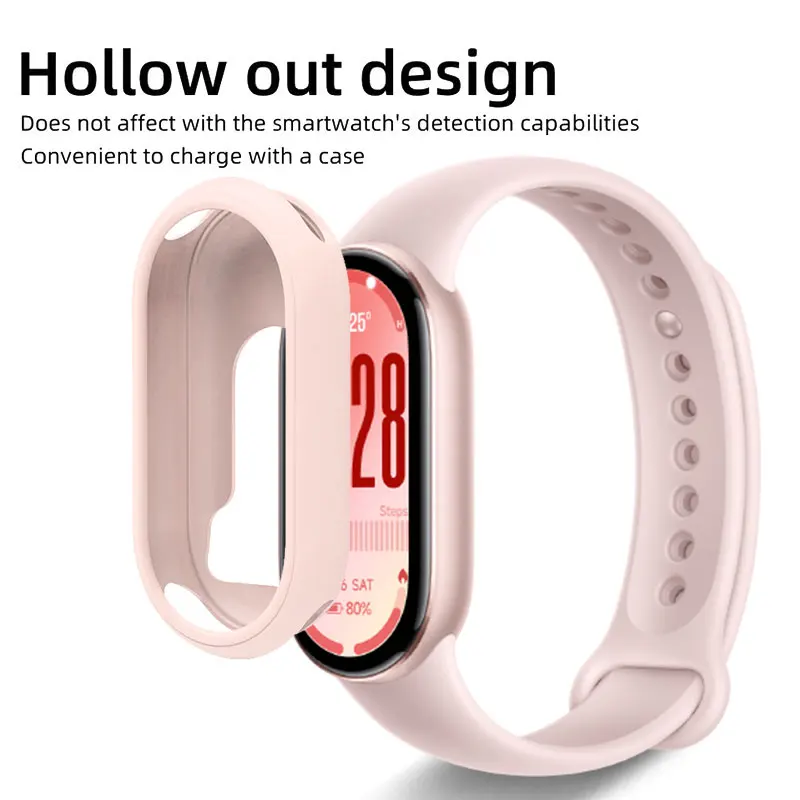 Silicone Strap+Watch Case For Xiaomi Smart Band 10 Soft Protective Case Replacement Bracelet For Xiaomi Mi Band 10 9 8 Correa view 3