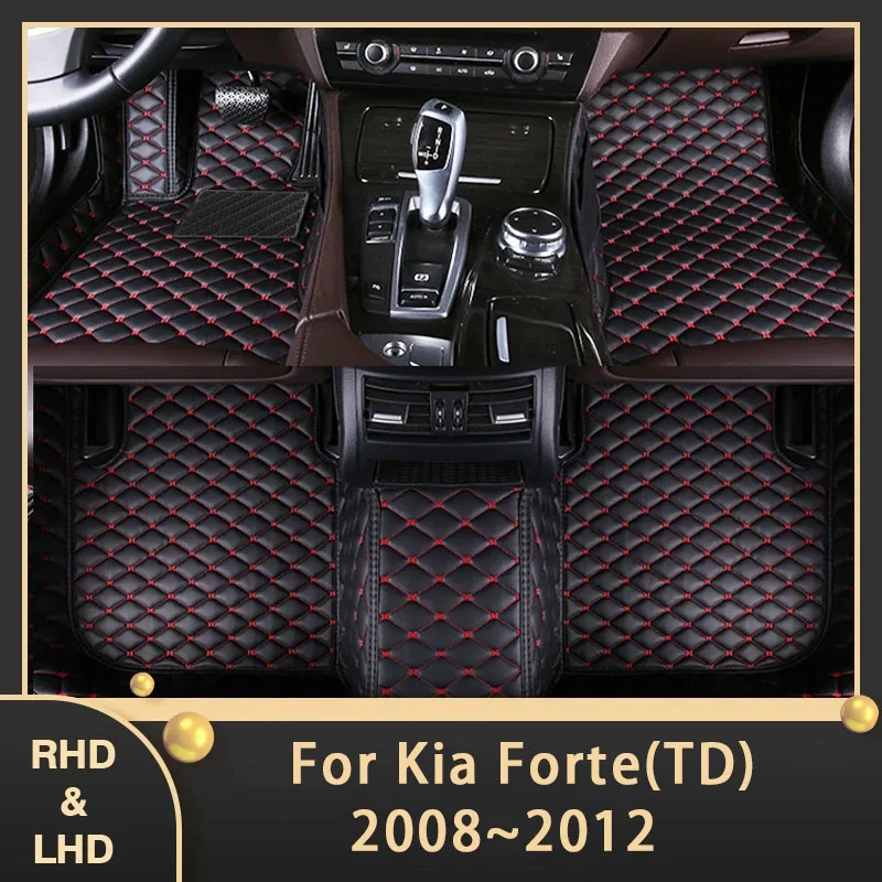 

Car Floor Mats For Kia Forte Cerato Shuma Koup TD 2008~2012 Auto Custom Auto Foot Pads Leather Carpet Interior Accessories 2011