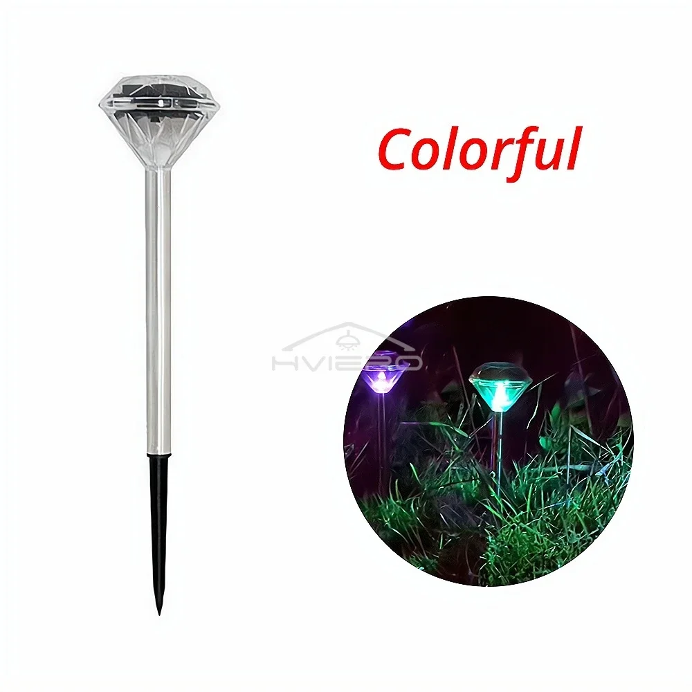 Solar Powered Led Garden Lamp Outdoor Decor Night Light Lawn Diamond Shape Patio Campus Decorative Landscape Lighting Waterproof