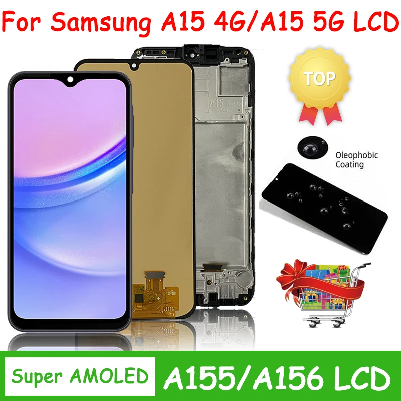 

Super AMOLED Small Size For Samsung A15 A155F A155F/DS LCD Display Touch Screen Digitizer For Samsung A15 5G A156B A156B/DS LCD