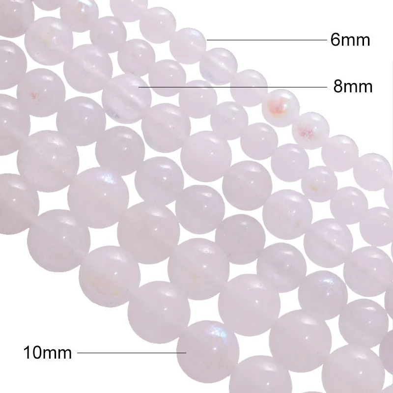 6/8/10mm White optimize Moonstone Quartz Crystal Natural Stone Beads For Jewelry Making Round Loose Beads DIY Bracelets Findings