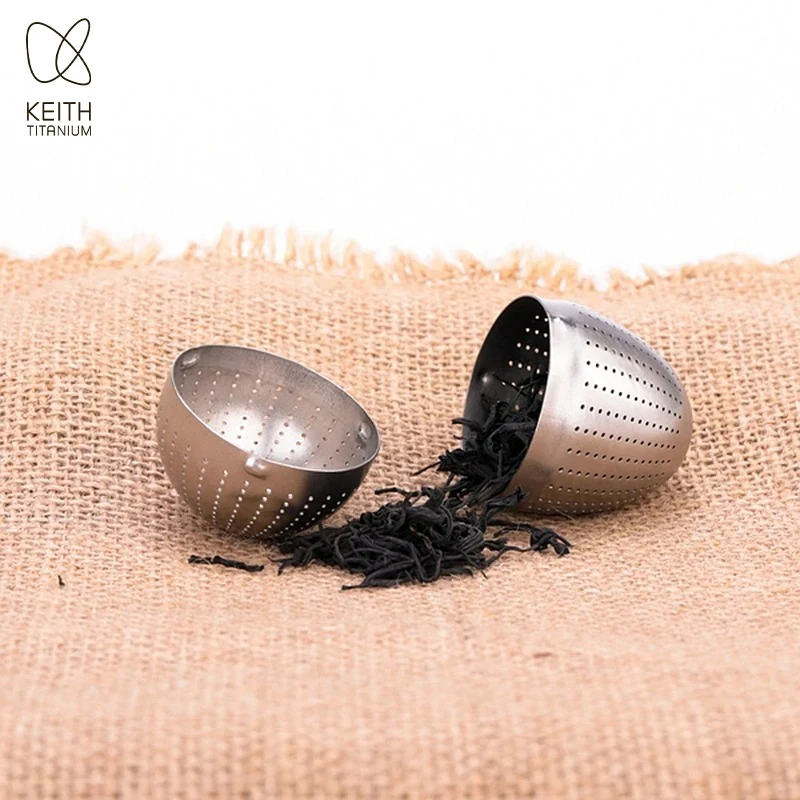 

Keith Titanium Egg Shaped Tea Infuser,Reusable Loose Leaf Tea Strainer Ball with Built-in Filter Titanium Lightweight Kitchen