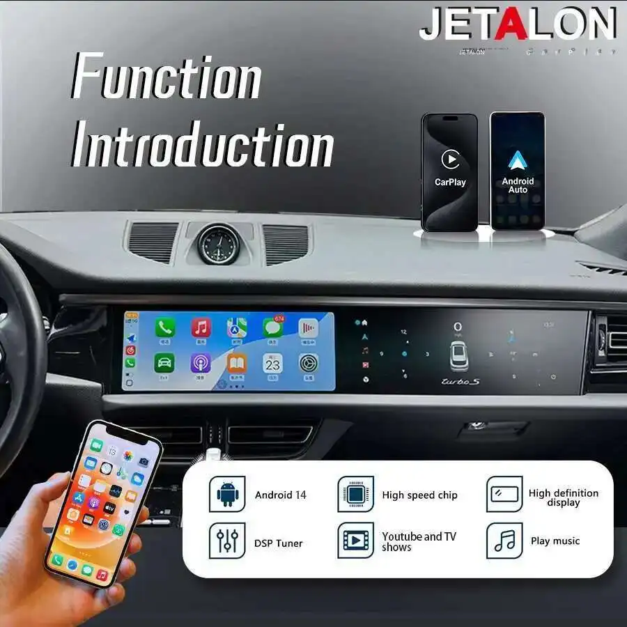 For Porsche Macan 2018-2024 PCM 5.0 Upgraded Interactive Dual Screen Stereo Car Radio GPS Carplay Multimedia Player