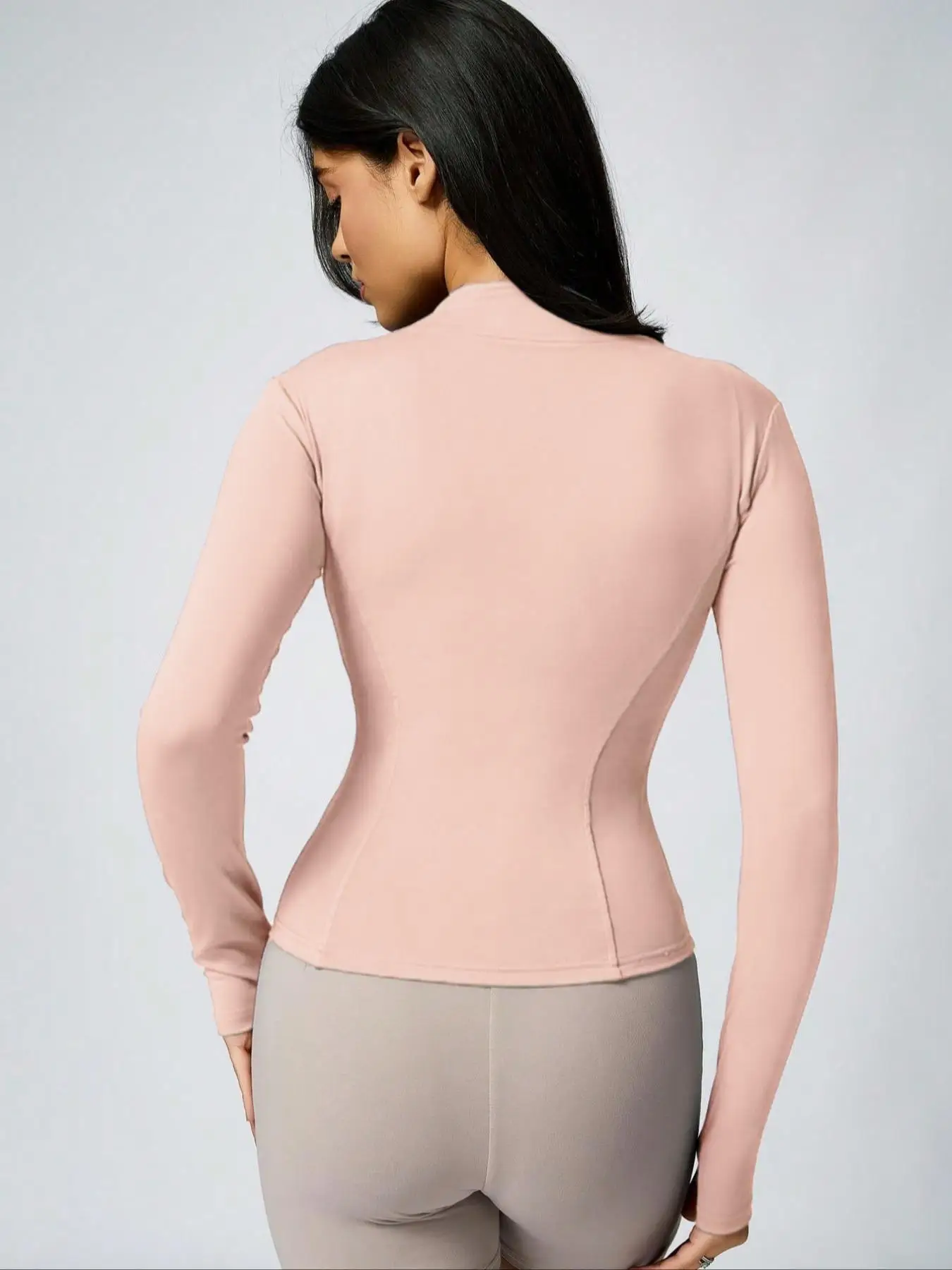 Fitfemme Women's Slim Fit Full - Zip Long - Sleeve Quick - Dry Breathable Athletic Workout Jacket image 6