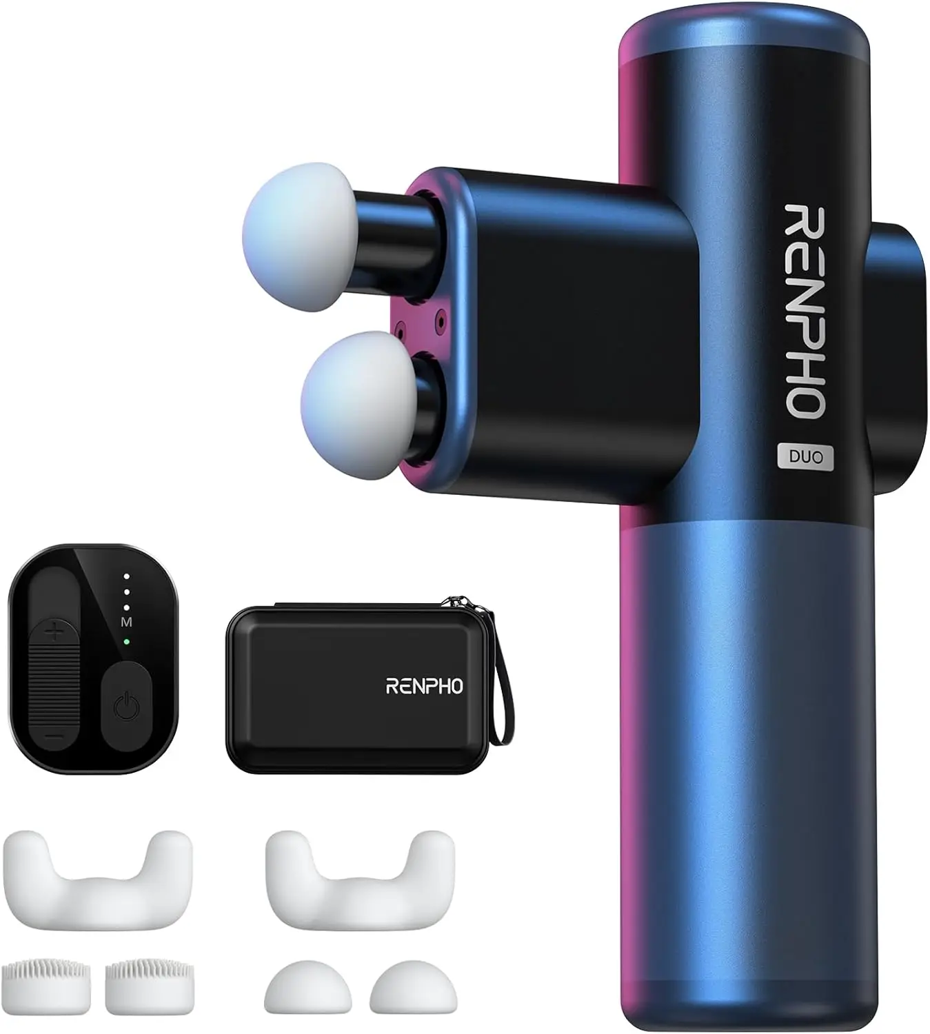 

Duo Mini Massage Gun with Dual Heads, 3 Modes, Deep Tissue Back Relief, Portable Travel Massage Tool