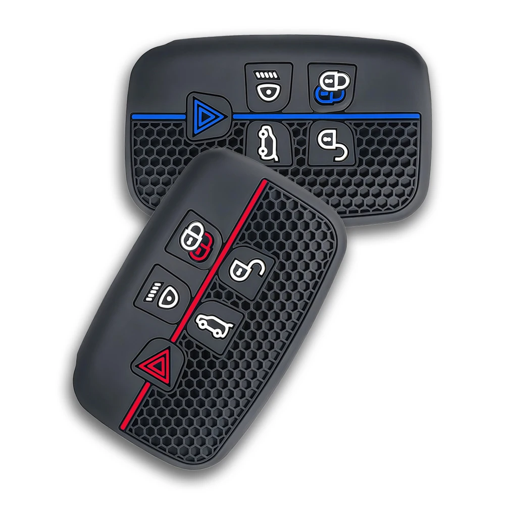 Silicone 5 Button Car Key Cover Case Holder Protector For Land Rover Discovery 4 Freelander 2 Range Rover Evoque 2018 2017 2016 - view 4