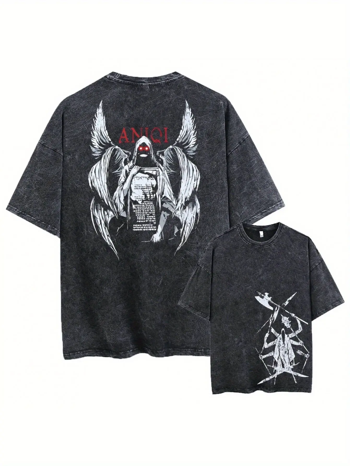 تي شيرت كريستيان يسوع كروس فضفاض ومريح للاستخدام اليومي مع تي شيرت رجالي بأكمام قصيرة ومغسول على الوجهين